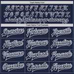 Personalized Navy White Gray Varsity Letterman Bomber Jacket - Full-Snap Design Personalized Navy White-Gray Bomber Full-Snap