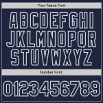 Personalized Navy White Gray Varsity Letterman Bomber Jacket - Full-Snap Design Personalized Navy White-Gray Bomber Full-Snap