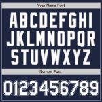 Personalized Two Tone Varsity Letterman Bomber Jacket Navy White-Gray Full-Snap Personalized Navy White-Gray Bomber Full-Snap