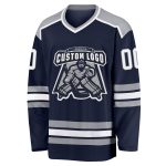 Custom Navy White-Gray Hockey Jersey - Personalized Sports Apparel Personalized Navy White-Gray Hockey Jersey