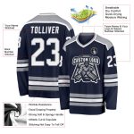 Custom Navy White-Gray Hockey Jersey - Personalized Sports Apparel Personalized Navy White-Gray Hockey Jersey