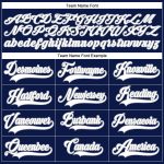Custom Name and Number Hockey Jersey - Personalized Navy White Gray Lace Neck Team Apparel Personalized Navy White-Gray Hockey