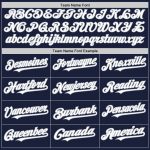 Custom Name and Number Authentic Baseball Jersey - Personalized Navy White Gray Line Team Apparel Personalized Navy White-Gray