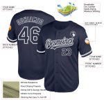 Personalized Navy Gray Baseball Jersey - Authentic Throwback Mesh Style Personalized Navy White-Gray Mesh Authentic Throwback