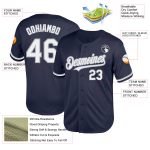 Custom Name Number Personalized Baseball Jersey Navy White Gray Mesh Authentic Throwback Personalized Navy White-Gray Mesh