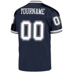 Custom Navy White-Gray Authentic Throwback Football Jersey with Personalized Name and Number Personalized Navy White-Gray
