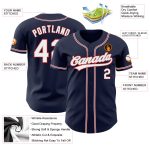 Custom Authentic Baseball Jersey - Personalized Navy, White, Gray, Red with Name & Number Personalized Navy White Gray-Red