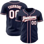 Custom Authentic Baseball Jersey - Personalized Navy, White, Gray, Red with Name & Number Personalized Navy White Gray-Red