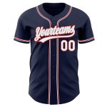 Custom Authentic Baseball Jersey - Personalized Navy, White, Gray, Red with Name & Number Personalized Navy White Gray-Red