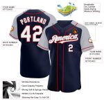 Custom Name Number Baseball Jersey - Personalized Navy White Gray Red Authentic Raglan Sleeves Team Gear Personalized Navy