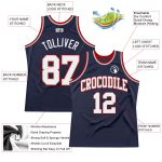 Custom Name Number Basketball Jersey Authentic Throwback Navy White Gray Red Team Personalized Personalized Navy White Gray-Red