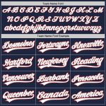 Custom Name and Number Unisex Softball Jersey - Personalized Two-Button Navy White Gray-Red Design Personalized Navy White