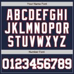 Custom Name and Number Unisex Softball Jersey - Personalized Two-Button Navy White Gray-Red Design Personalized Navy White