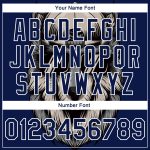 Custom Name Number Navy Gray White Wolf 3D Pattern Varsity Letterman Bomber Full-Snap Jacket Personalized Navy White-Gray