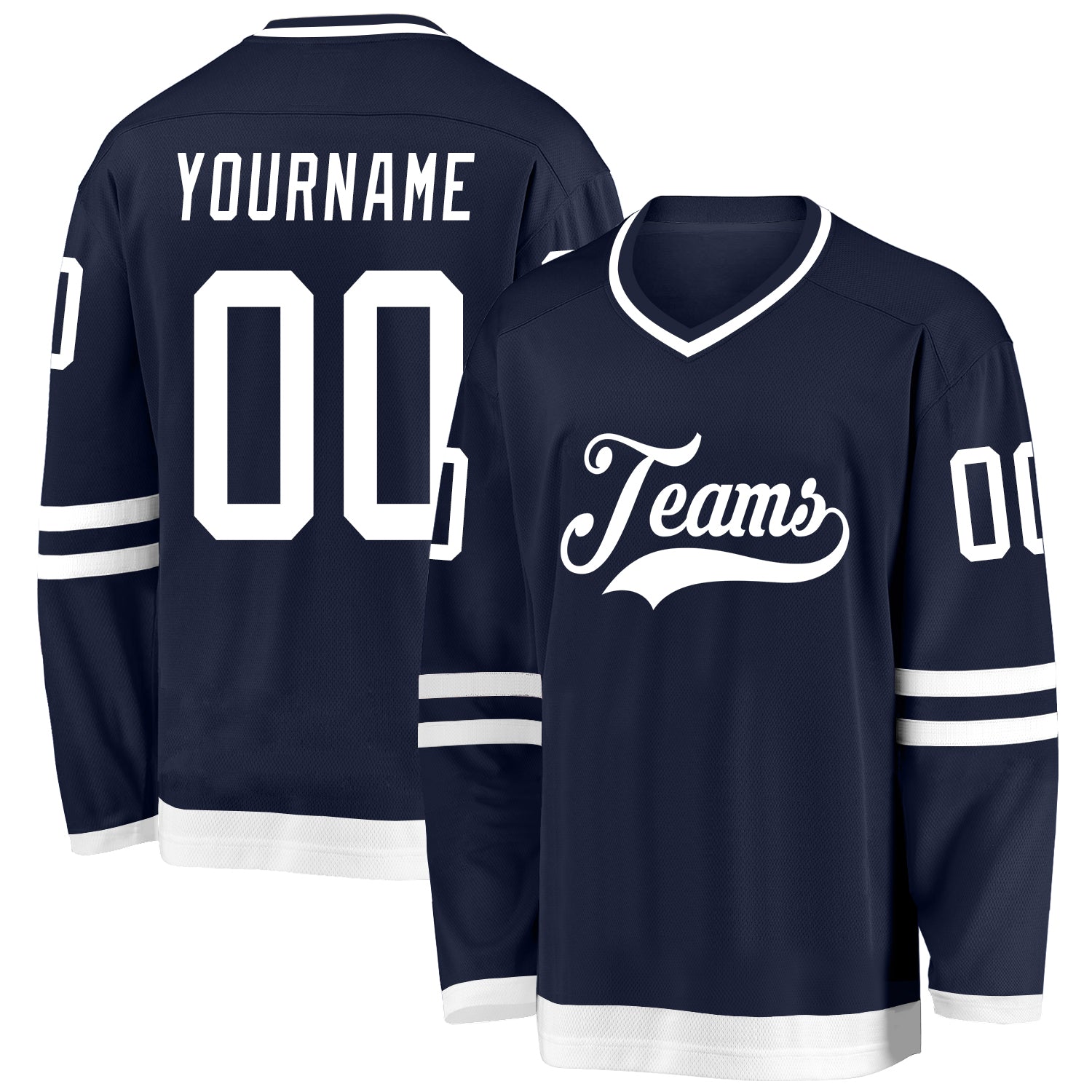 Custom Name Number Personalized Hockey Jersey Navy White Team Gear Personalized Navy White Hockey Jersey Team Custom Name