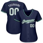 Custom Name and Number Navy White Kelly Green Baseball Jersey - Personalized Authentic Team Apparel Personalized Navy White-Kelly