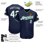 Custom Name and Number Navy White Kelly Green Baseball Jersey - Personalized Authentic Team Apparel Personalized Navy White-Kelly