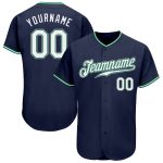 Custom Name and Number Navy White Kelly Green Baseball Jersey - Personalized Authentic Team Apparel Personalized Navy White-Kelly