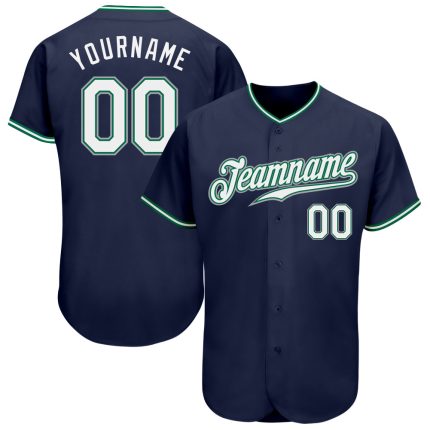 Custom Name and Number Navy White Kelly Green Baseball Jersey - Personalized Authentic Team Apparel Personalized Navy White-Kelly