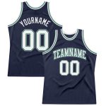 Custom Basketball Jersey Personalized with Name & Number in Navy, White & Kelly Green - Authentic Throwback Design Personalized