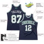 Custom Basketball Jersey Personalized with Name & Number in Navy, White & Kelly Green - Authentic Throwback Design Personalized