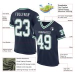 Custom Name Number Personalized Authentic Throwback Football Jersey Navy White Kelly Green Mesh Personalized Navy White-Kelly