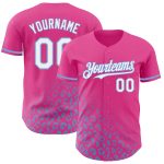 Custom Leopard Print Fade Baseball Jersey - Personalized Name and Number in Navy, White, Light Blue 3D Pattern Design Personalized