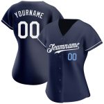 Personalized Authentic Baseball Jersey in Navy, White, and Light Blue Personalized Navy White-Light Blue Authentic Baseball
