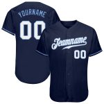 Custom Name and Number Authentic Baseball Jersey - Personalized Navy, White & Light Blue Team Jersey Personalized Navy White-Light