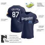 Personalized Authentic Baseball Jersey in Navy, White, and Light Blue Personalized Navy White-Light Blue Authentic Baseball