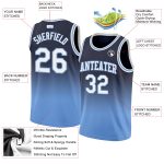 Custom Name and Number Basketball Jersey - Personalized Navy White Light Blue Authentic Fade Fashion Jersey Personalized