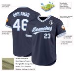 Custom Team Baseball Jersey - Personalized Navy White Light Blue With Name and Number Authentic Throwback Design Personalized