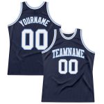Custom Name Number Navy White-Light Blue Basketball Jersey - Personalized Authentic Throwback Jersey Personalized Navy White-Light