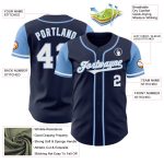 Custom Two Tone Baseball Jersey with Personalized Name and Number - Navy White Light Blue Personalized Navy White-Light Blue