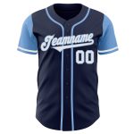 Custom Two Tone Baseball Jersey with Personalized Name and Number - Navy White Light Blue Personalized Navy White-Light Blue