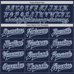 Personalized Navy and Light Blue Varsity Bomber Full-Snap Jacket for Men and Women Personalized Navy White-Light Blue Bomber