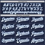 Custom Name and Number Navy White Light Blue Two Tone Varsity Letterman Bomber Jacket Full-Snap for Team Personalized Navy