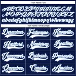 Custom Name and Number Hockey Jersey - Personalized Navy and Light Blue Lace Neck Team Apparel Personalized Navy White-Light
