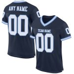 Customizable Navy White Light Blue Mesh Football Jersey - Personalized Name & Number Authentic Throwback Style Personalized