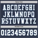 Custom navy, white and light blue mesh throwback football jersey, side view