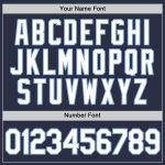Custom Team Performance T-Shirt with Personalized Name & Number - Navy & Light Blue Personalized Navy White-Light Blue Performance