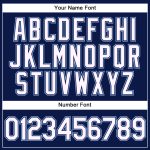Custom Team Name Number Performance Golf Polo Shirt - Personalized Navy White Light Blue Personalized Navy White-Light Blue
