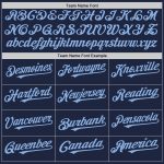 Custom Name and Number Baseball Jersey - Personalized Navy White-Light Blue Pinstripe Authentic Split Design Personalized