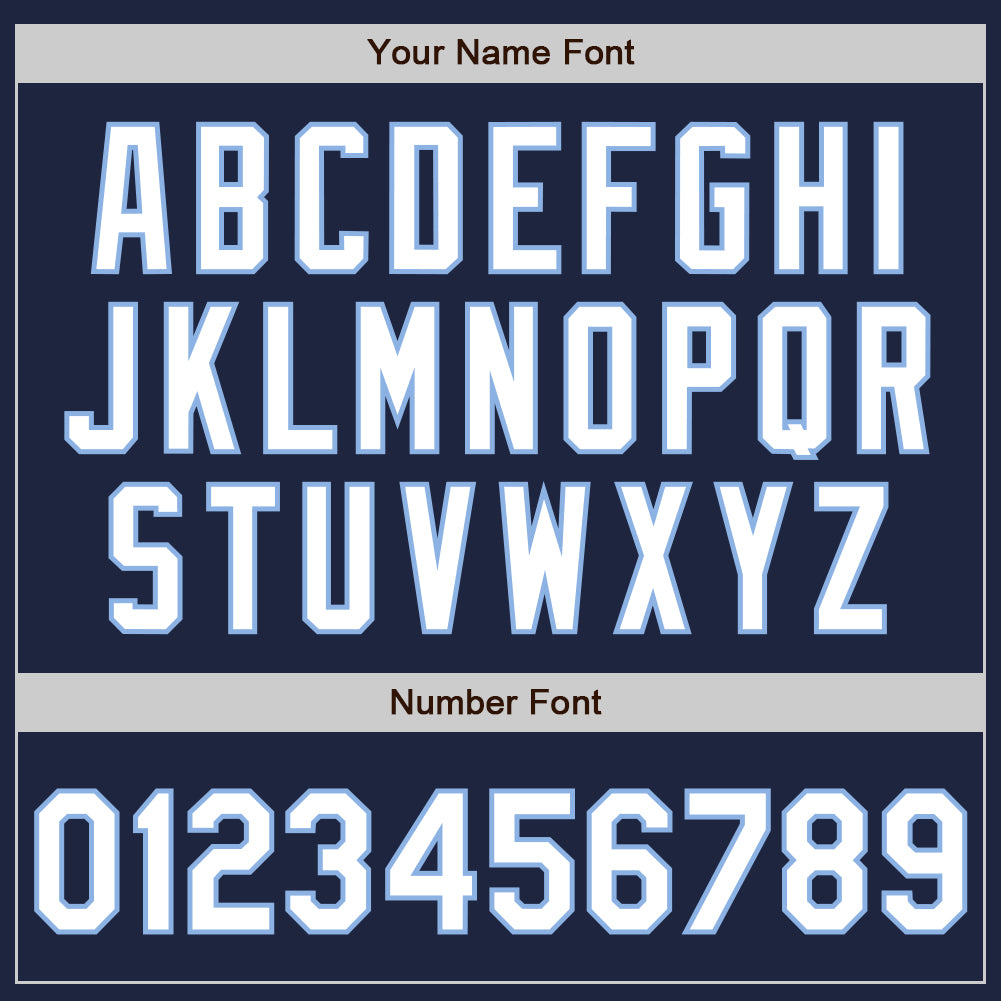 Personalized Navy White-Light Blue Two-Button Unisex Softball Jersey Team Custom Name and Number Custom Navy White Light Blue Softball Jersey for Team - Personalized Unisex Two-Button with Name and Number Personalized - Image 5