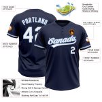 Custom Navy White Light Blue Softball Jersey for Team - Personalized Unisex Two-Button with Name and Number Personalized