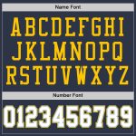 Customizable Navy and Light Blue Football Jersey with Yellow Accents, Personalized Name and Number, Authentic Team Gear Personalized