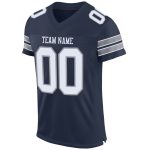 Personalized Custom Name and Number Navy White-Light Gray Authentic Football Jersey Personalized Navy White-Light Gray Mesh