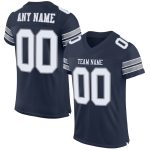 Personalized Custom Name and Number Navy White-Light Gray Authentic Football Jersey Personalized Navy White-Light Gray Mesh