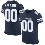 Personalized Navy Blue White Light Gray Football Jersey - Authentic Mesh Style Personalized Navy White-Light Gray Mesh Authentic