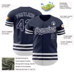 Custom Team Name Number Personalized Navy White Authentic Baseball Jersey Personalized Navy White Line Authentic Baseball